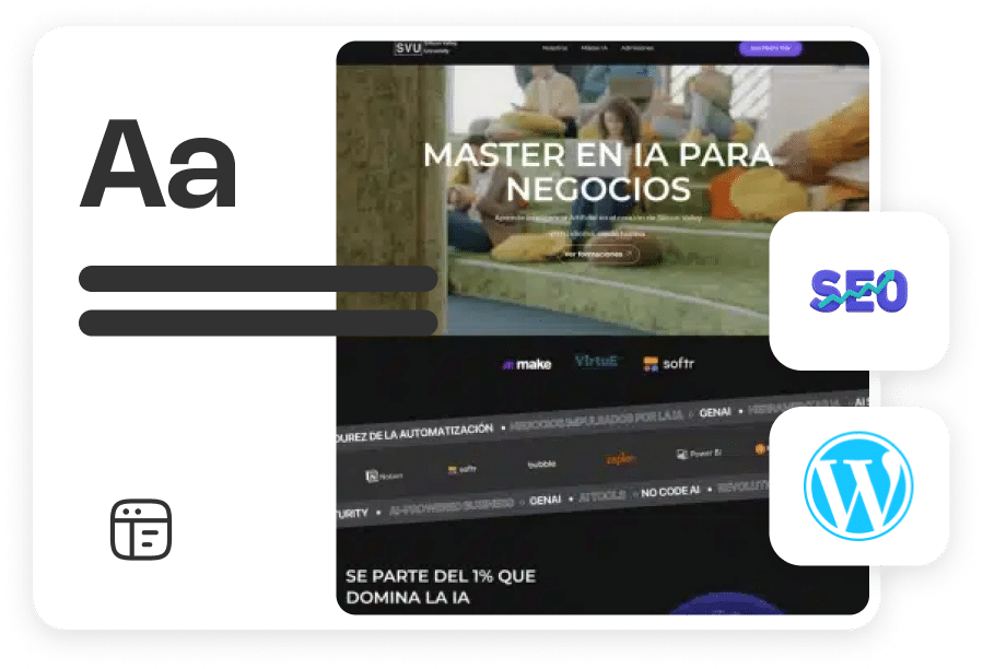 Ejemplo de landing page optimizada para conversión, creada por una agencia de diseño de landing page.